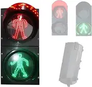 DYUNCZ 200 mm (8 Inches) Traffic Light LED Traffic Light Lamp with Remote Control, Traffic Signs for Pedestrians, Red/Green Stop and Forward Light, Waterproof IP65