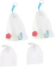 ASAKKURA 4pcs Set Soap Foaming Bags for Handmade Soap Face Cleanser Exfoliating Net Pouches to Use