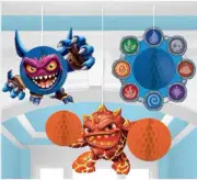 Skylanders Honey Comb Decorations ~ Birthday Party Supplies Honeycomb Game~3pc