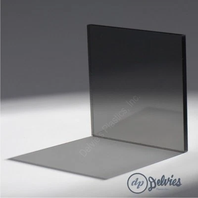 5 Sheets 3/16" 2064 Transparent Light Gray Cell Cast Acrylic Sheet 12" x 12"