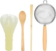 4Pcs Japanese Matcha Tea Set for Beginners Matcha Making Starter Kit with Matcha Whisk Tea Scoop Bamboo Matcha Whisk Set Resin Tea Brush