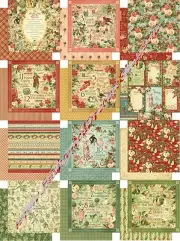 5pc Graphic 45 The Twelve Days of Christmas Collection Scrapbook Paper 12x12 NEW