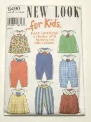 New Look Sewing Pattern 6490 Infant Pinafore Dress Romper Sz 1/2-4 Uncut