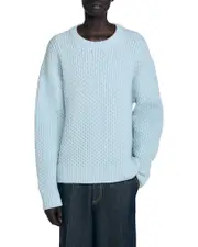 Sandro Wool Fine Knit Crewneck Sweater