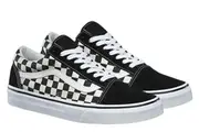 Vans Mens Old Skool Canvas Casual Sneakers Shoes - Primary Check Black/White