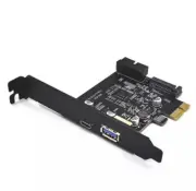 AYA PCIe to USB 3.1 Type C, Type A 2-Port 2.4A Full & Small Low Profile Adapter