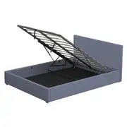 Milano Double Luxury Gas Lift Bed Frame w/ Headboard & Storage M1 Charcoal