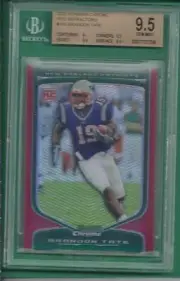 2009 Bowman Chrome Red Refractor Rookie BRANDON TATE no.165 Patriots #1/5
