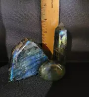 Labradorite Crystal Stone Free Form Point / Tower / Generator Mini Palm