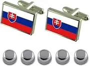 [Select Gifts] Shirt Dress Studs Slovakia Flag Cufflinks