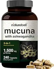 Organic Mucuna Pruriens Capsules 1000mg, 200 Counts, 30% Natural L-Dopa for Positive Mood, Relaxation and Restoration, No GMOs, Made with Organic Mucuna