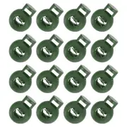 50Pcs 8mm Plastic Cord Locks Single Hole Spring Toggle Stopper, Dark Green
