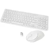 Wireless Keyboard and Mouse Combo, Retro Typewriter Wireless Keyboard with Ro...