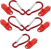 Generic 10pcs Heavy Duty Alligator Clips for Tents Awnings Windproof Canvas Clamps with Carabiner Hooks for Outdoor Camping Quick Setup Portable Clip