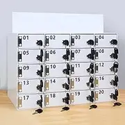 Lockable Storage Box, Acrylic Mobile Phone Locker, Wall-Mounted Cell Phone Organizer Cabinet with Keys, Pocket Chart Storage Locker Box, for School Office Factory