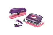 Rapid F5 Mini Stapler Hole Punch Staples Remover Purple/Apricot Value Pack