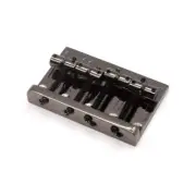 KD By AxLabs Vintage Style Bass Bridge - 5-Screw, 4-String - Black Nickel