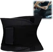 Hinapan 1 x Postpartum Abdominal Belt for Women, Adjustable Abdominal Bandage Postpartum, Waist Trainer Belt, Breathable Recovery Support for Abdomen and Waist (S/M) Black