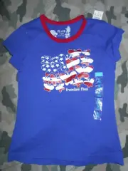 Place Girls 5-6 Butterflies As The United States Flag Shirt