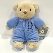 VTG CARTER'S CLASSICS BLUE LOVABLE TEDDY BEAR with RATTLE Plush LOVEY 2003