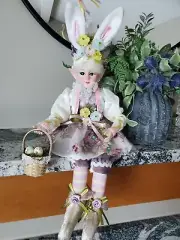 Cynthia Rowley Easter Elf Shelf Sitter Girl Doll 18" posable -- not Mark Roberts