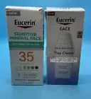 Lot Of 2 Eucerin Face Day Cream/sensitive Mineral Face Spf351.7floz Exp:01/26new