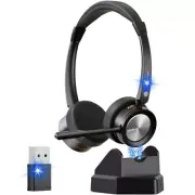 Wireless Bluetooth Headset with Microphone AI Noise Cancelling for Computer/P...