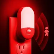 Red Night Light Plug In, Motion Sensor Night Light for Kids, Adjustable Brightne