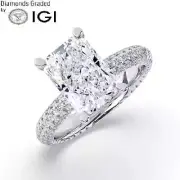 Radiant Solitaire Labgrown Diamond Engagement Ring Platinum 4.00 Ct