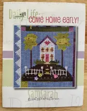 SamSarah Cross Stitch COME HOME EARLY! Leaflet and Buttons Daily Life Series