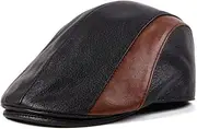 [HAMKVBPR] Men's Leather Hat Beret Forward Cap Workers Cap Warm Cap Thin Section Hat Autumn and Winter