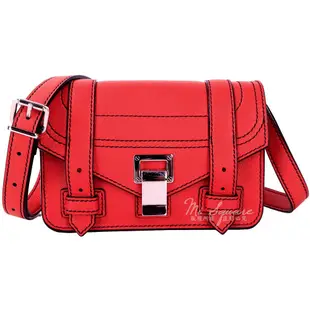 現貨熱銷-PROENZA SCHOULER PS1 銀釦小牛皮手拿/斜背包(Mini/紅色) 1740306-54