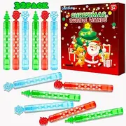 Christmas Bubbles Party Favors Supplies for Kids,Mini Pocket Bubble Wands Toys 32 Pack,Christmas Goodie Gift Bags Stocking Stuffers Fillers for Toddlers,Bulk Small Classroom Treats Prizes for Students