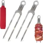 Double Prong BBQ Skewers 36.5cm Professional Grade Stainless Steel for Kabob