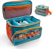 [Sun3drucker] Carrying Bag for Toniebox Starter Set - Carrying Case for Toniebox, Tonie Figures,Headphones and Charging Station, Portable Storage Bag with Shoulder Strap and Handle Bar (Blue)