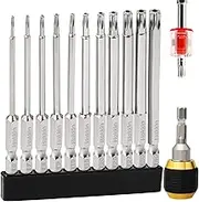 Hakkin 11-Piece 75mm T6-T40 Torx Bit Set with Bit Holder and Magnetizer/Demagnetizer for Impact Wrench and Cordless Screwdrivers