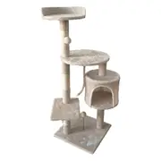 Furtastic 110cm Cat Tree Scratching Post Condo Tower Furniture - Beige