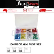 100 Pce Mini Auto Blade Fuses Assorted Car Van Bike Fuse Set 5A-30A Pack Box