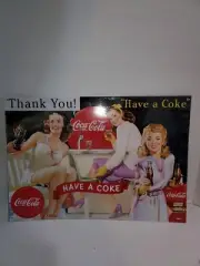VINTAGE Coca-Cola "Have A Coke" "Thank You" Advertising Marketing Sign Litho