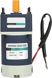 High Torque Speed Reduction Motor, DC 12V 60W 1.4KG.cm High Torsion Adjustable Speed Metal Gear Permanent Magnet DC Geared Motor(180, 17RPM) Tools