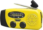 Hand Crank Radio, Am/Fm Portable Weather Radio, Solar Powered Survival Radio with Led Flashlight 1200mah USB Charger for Indoor Outdoor Survival Camping, Emergencies