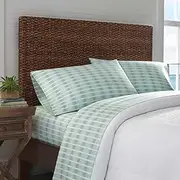 [Tommy Bahama] Queen Sheets, Cotton Percale Bedding Set, Crisp & Cool, Stylish Bedding Set (Off The Grid Green, Queen)