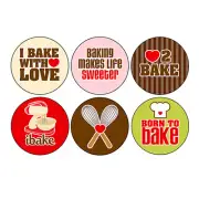 LOVE TO BAKE button set baking food cake pie chef pin