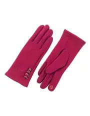 [Gregory Ladner] Button Trimmed Gloves in Burgundy