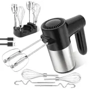 Cordless Hand Mixer, Digital Display 7 Speed Rechargeable Electric Mixer Hand...