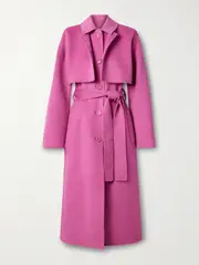 [Ulla Johnson] Ulla Johnson - Romi Belted Layered Wool-blend Felt Coat - Pink - medium medium Pink