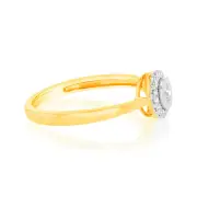 Luminesce Lab Grown 9ct Yellow Gold Solitaire Plain 1/6 Carat Diamond Ring, N
