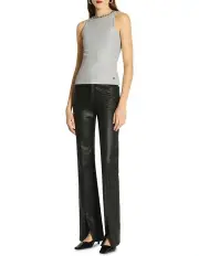 [Sass & Bide] Heist Embellished Tank in Grey Marle With Silver Foil