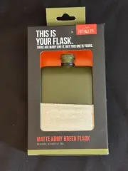 Stainless Steel With Matte Army Green Flask 6 Ounce By Foster & Rye