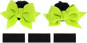 X AUTOHAUX Motorcycle Helmet Accessories Decoration Cat Ear Bow for Motorcycle Bicycle Skiing Helmets Fluorescent Yellow Plush Stickers 1 Set